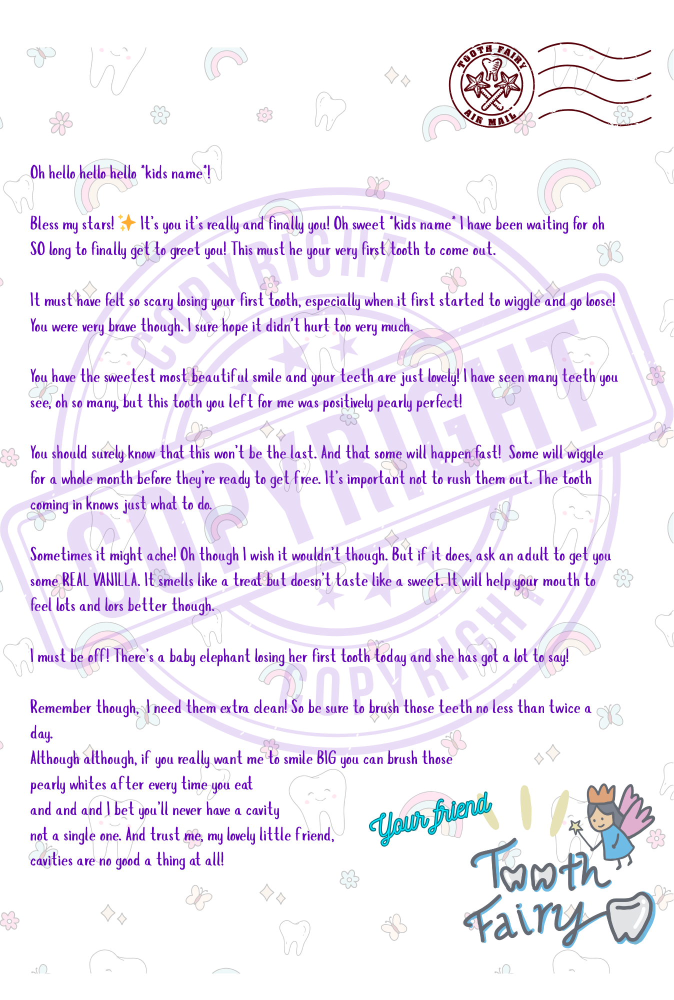 10 Pack Bundle Tooth Fairy Letters - Image 3