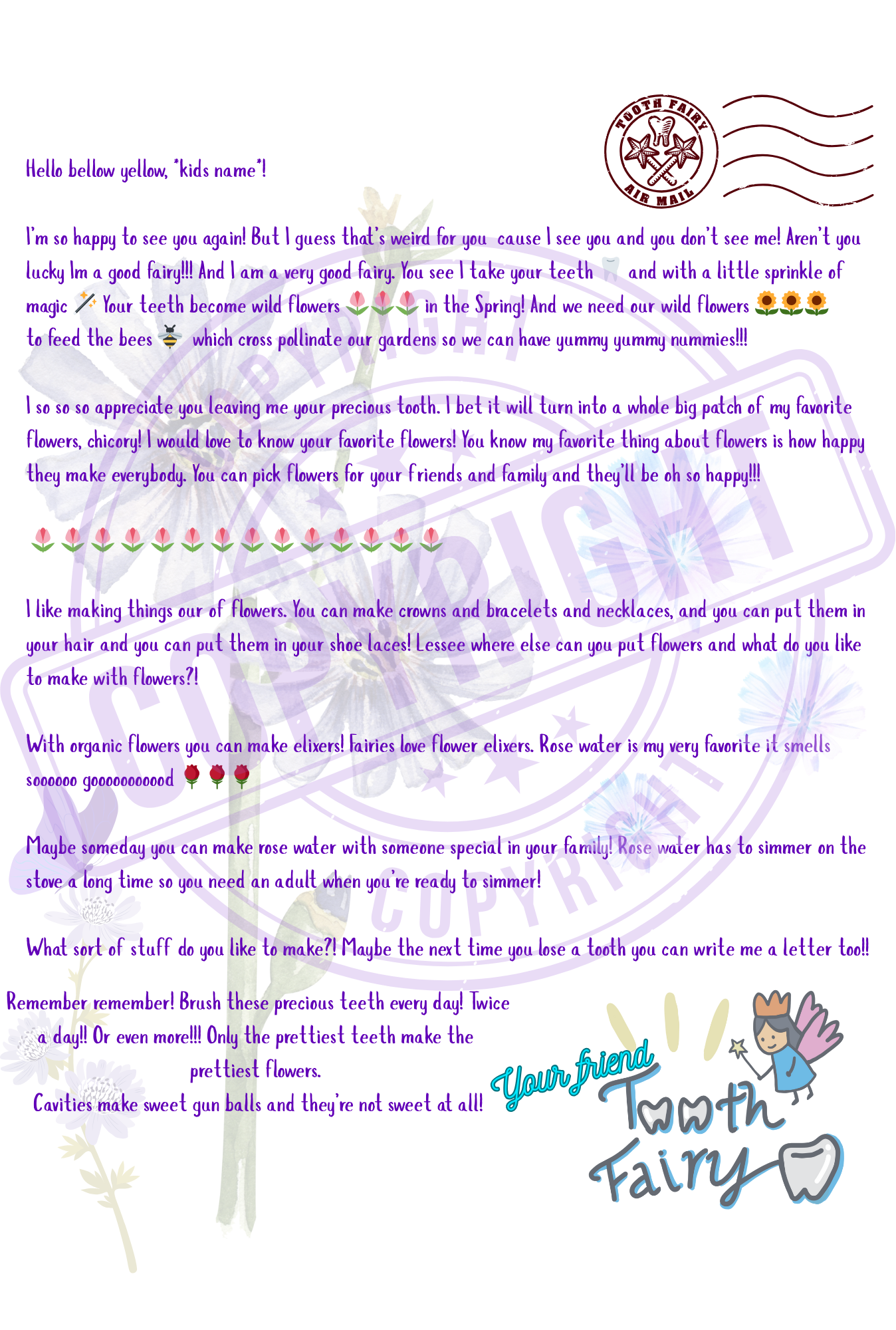 10 Pack Bundle Tooth Fairy Letters - Image 4